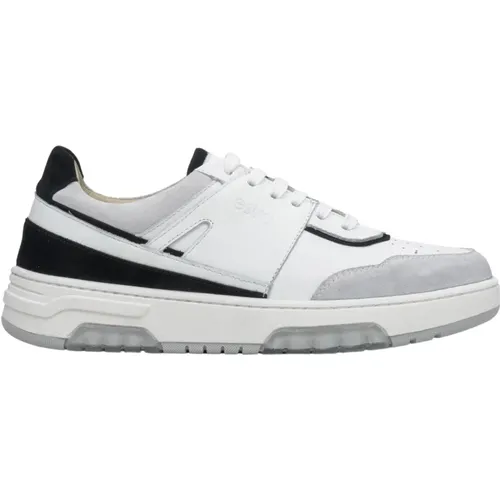 Weiße & Graue Leder Sneakers , Damen, Größe: 40 EU - Estro - Modalova
