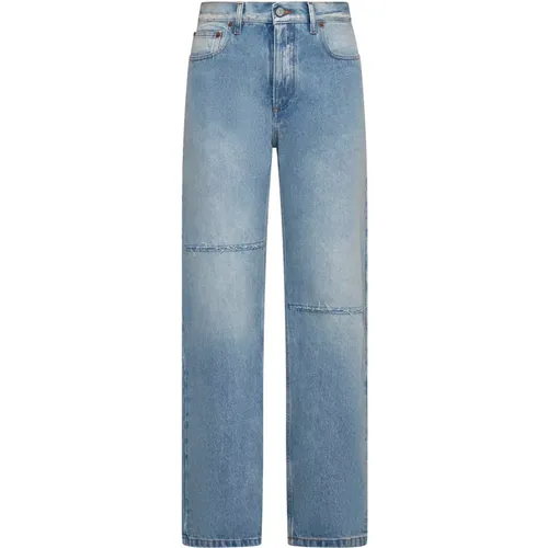 Blaue Denim-Jeans mit Asymmetrischen Schnitten,Klare Blaue Distressed Denim Jeans - MM6 Maison Margiela - Modalova