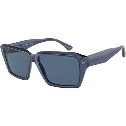 Blaue Transparente Sonnenbrille EA 4186 , Herren, Größe: 58 MM - Emporio Armani - Modalova