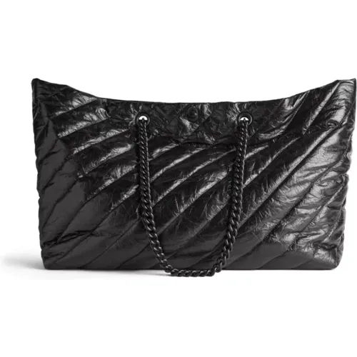 Quilted Leather Tote Bag with Chain Handles , female, Sizes: ONE SIZE - Balenciaga - Modalova