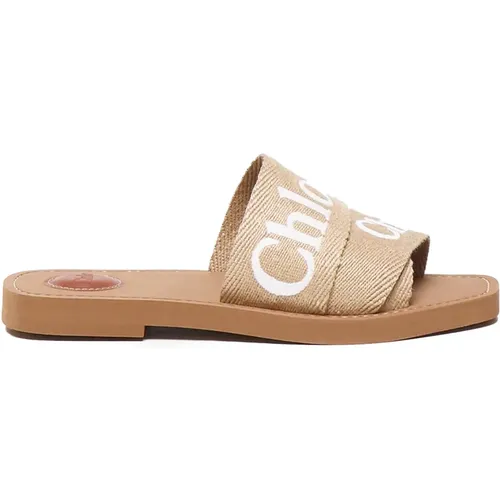 Desert Linen Sandals , female, Sizes: 4 UK, 6 UK, 5 UK, 7 UK, 3 UK, 8 UK - Chloé - Modalova