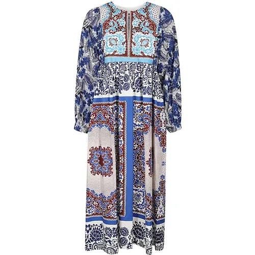 Ethnic Style Cotton Midi Dress , female, Sizes: 4XS - Max Mara Weekend - Modalova