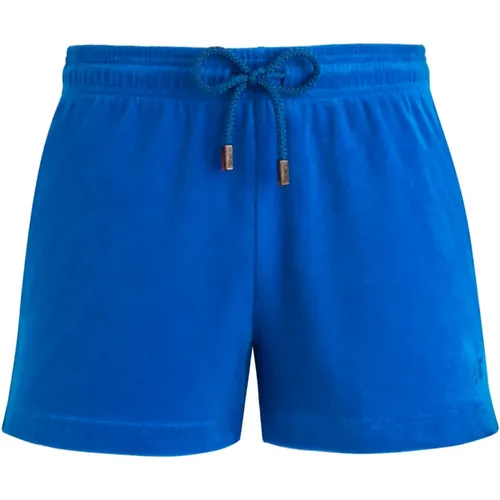 Solide Terry-Shorts mit Schildkrötenstickerei , Damen, Größe: XL - Vilebrequin - Modalova