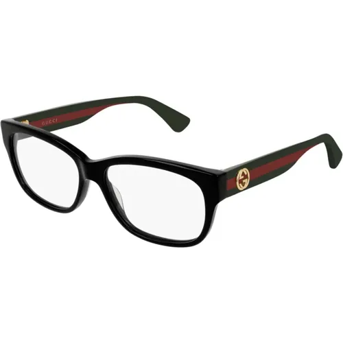 Schwarz Grün Rot Brillengestell , unisex, Größe: 55 MM - Gucci - Modalova