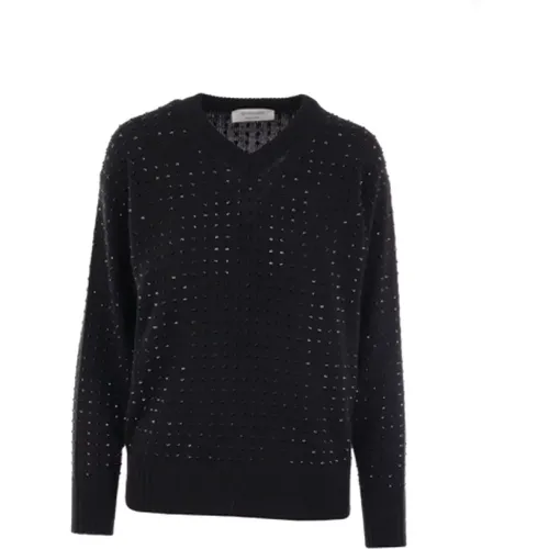 Sweater with All-Over Rhinestones , female, Sizes: XS, S - SPORTMAX - Modalova