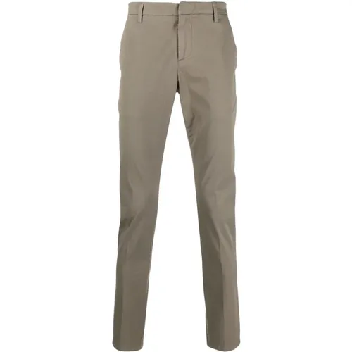 Stylish Dove Grey Slim-fit Trousers , male, Sizes: W31, W36, W30 - Dondup - Modalova