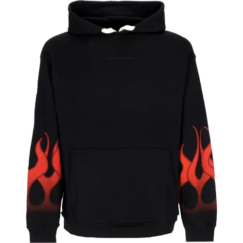 Flames Hoodie /Red , male, Sizes: L, XS, M, S, XL - Vision OF Super - Modalova