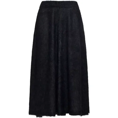 Elasticated Waist Midi Skirt Grey , female, Sizes: S, M, L - BRUNELLO CUCINELLI - Modalova