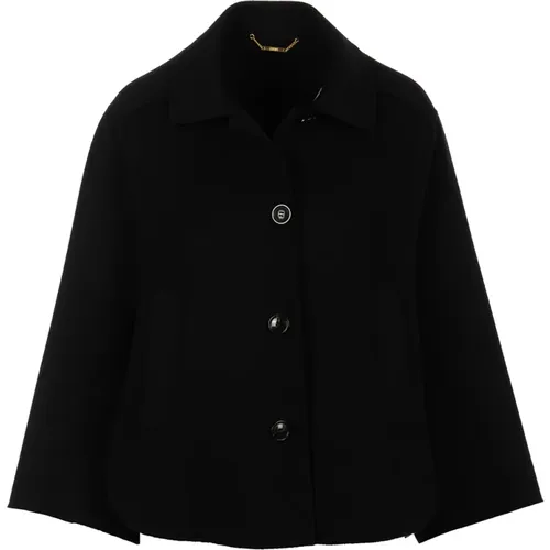 Schwarzer Mantel Cappotto Stil , Damen, Größe: S - Seventy - Modalova