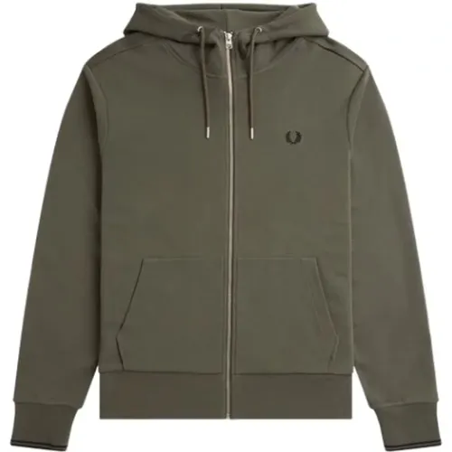 Cotton Blend Zip Hoodie Jacket , male, Sizes: M, 2XL, L, XL, S - Fred Perry - Modalova
