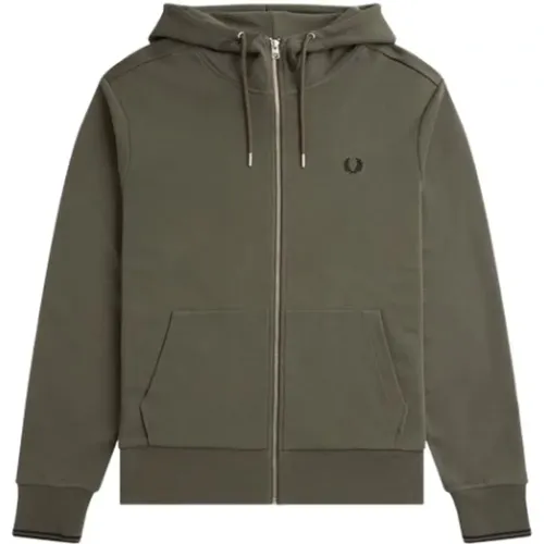 Cotton Blend Zip Hoodie Jacket , male, Sizes: M, L, S - Fred Perry - Modalova