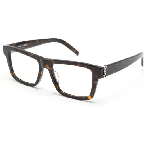 Braun/Havanna Optische Brille , Herren, Größe: 52 MM - Saint Laurent - Modalova