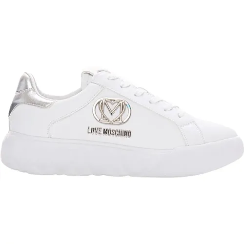 Lace-up Sneakers with Logo , female, Sizes: 3 UK - Love Moschino - Modalova