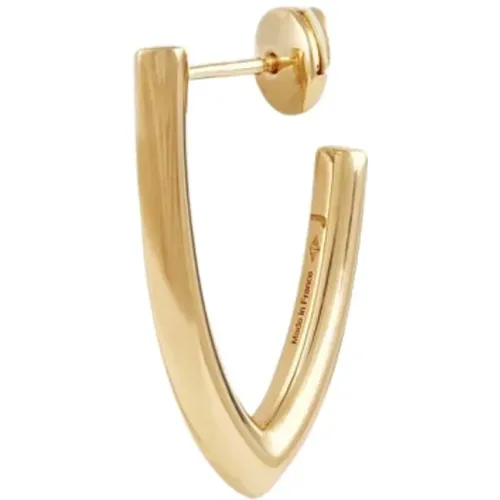 V-förmiger vergoldeter hängender Ohrring , Damen, Größe: ONE Size - Jade Venturi - Modalova