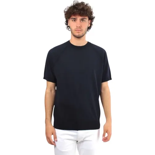 Blauer Rundhalsausschnitt T-Shirt - Paolo Pecora - Modalova