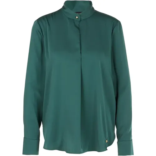 Bluse mit gerüschtem Stehkragen , Damen, Größe: XL - Marc Cain - Modalova