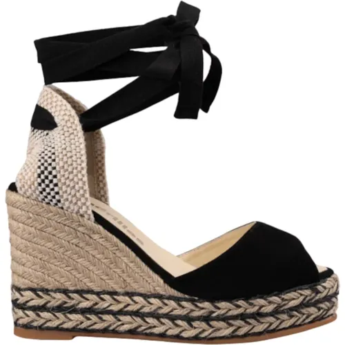 Schwarze Sandalen , Damen, Größe: 40 EU - Espadrilles - Modalova