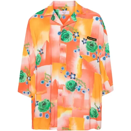Boxy Hawaiian Shirt mit Print , Herren, Größe: M - Martine Rose - Modalova
