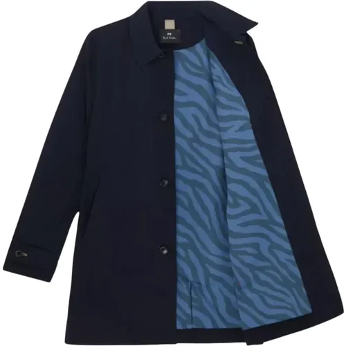 Blaue Nylonjacke mit Zebra-Futter - PS By Paul Smith - Modalova