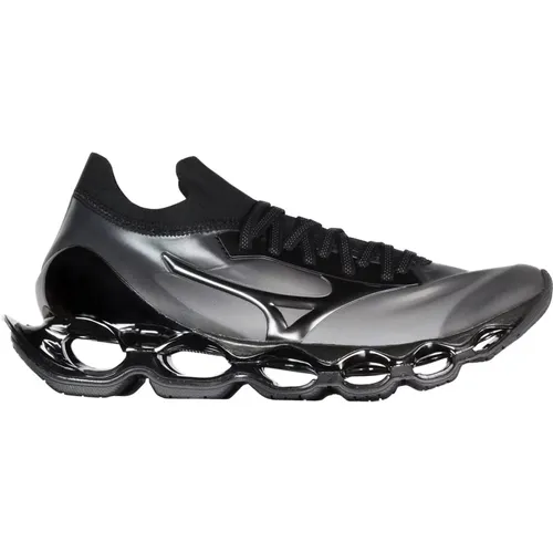 Dark Grey Low-Top Sneakers with Infinity Wave Technology , male, Sizes: 3 UK, 4 UK - Mizuno - Modalova