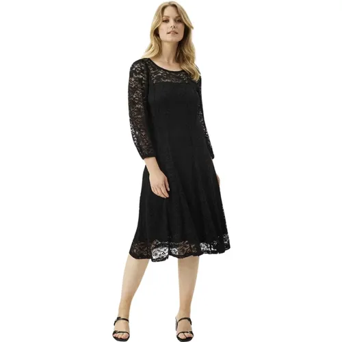 Elegantes Spitzenkleid Schwarz , Damen, Größe: XL - IN FRONT - Modalova