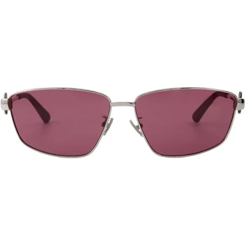 Bv1185S Sunglasses - Silver/Purple - Metal , female, Sizes: ONE SIZE - Bottega Veneta - Modalova