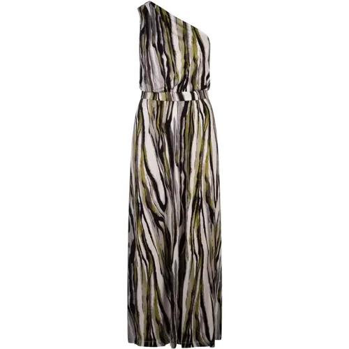 Zebra Mist One-Shoulder Maxi Dress , female, Sizes: M - Diane Von Furstenberg - Modalova