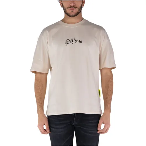 Baumwoll-Jersey T-Shirt mit Logo-Print , Herren, Größe: L - Barrow - Modalova