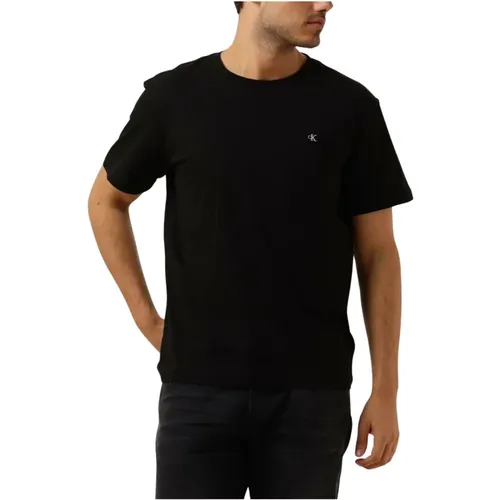 Herren Polo & T-Shirt mit Besticktem Abzeichen , Herren, Größe: S - Calvin Klein - Modalova