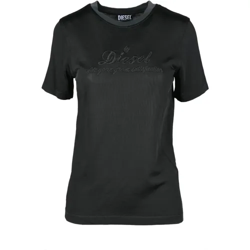 Casual Viskose Baumwoll T-shirt , Damen, Größe: XS - Diesel - Modalova