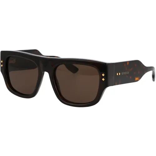 Stylische Sonnenbrille GG1262S,Unisex Quadratische Acetat-Sonnenbrille in Braun Tortoise - Gucci - Modalova