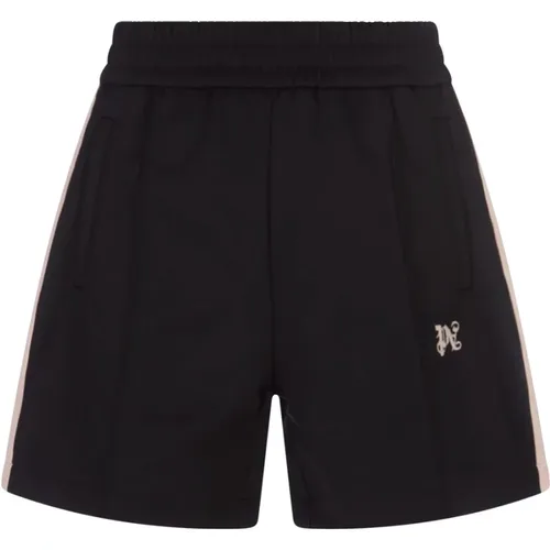 Schwarze Track Shorts mit kontrastierenden Bändern , Herren, Größe: M - Palm Angels - Modalova