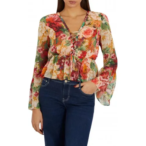 Floral Shirt Pink , female, Sizes: M, XS, S - Guess - Modalova