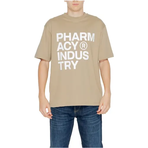 Beiger Bedrucktes T-Shirt für Männer , Herren, Größe: XL - Pharmacy Industry - Modalova