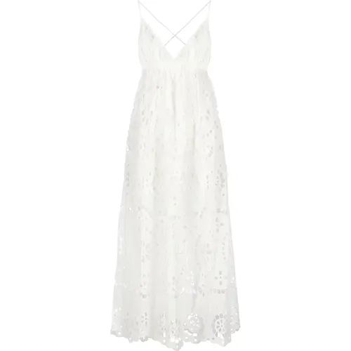 Lace V-Neck Dress , female, Sizes: S, M - Zimmermann - Modalova