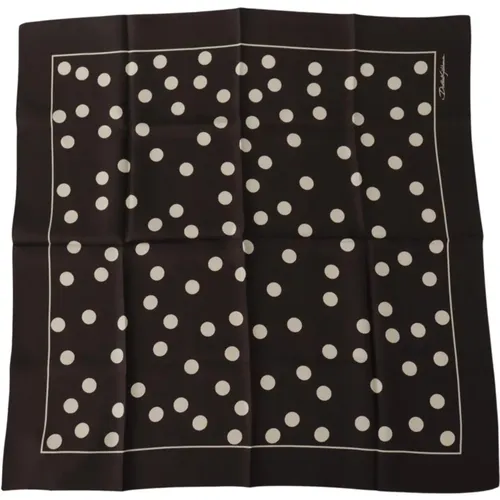 Seidenes Taschentuch mit Polka Dots , Herren, Größe: ONE Size - Dolce & Gabbana - Modalova