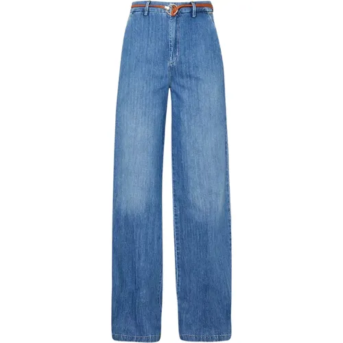 Ausgestellte Jeans mit geflochtenem Gürtel , Damen, Größe: W27 - Liu Jo - Modalova