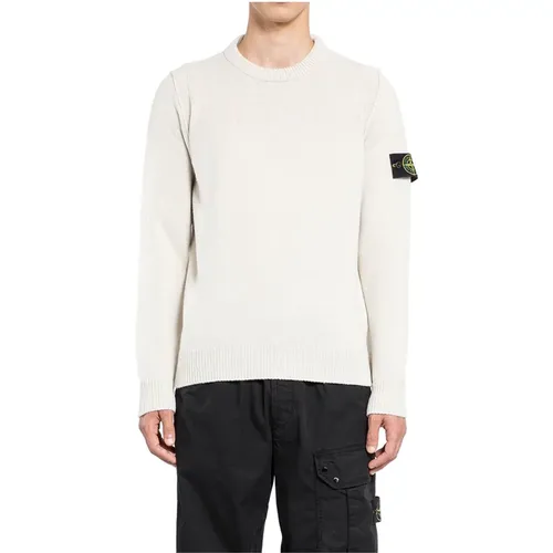 Off- Crewneck Sweater mit Logo , Herren, Größe: XL - Stone Island - Modalova