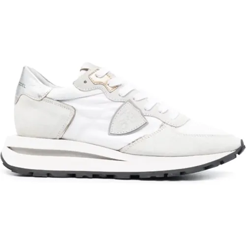 Weiße Low-Top-Sneaker , Damen, Größe: 38 EU - Philippe Model - Modalova