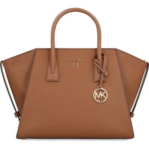 Körnige Lederhandtasche mit Logo-Charm , Damen, Größe: ONE Size - Michael Kors - Modalova