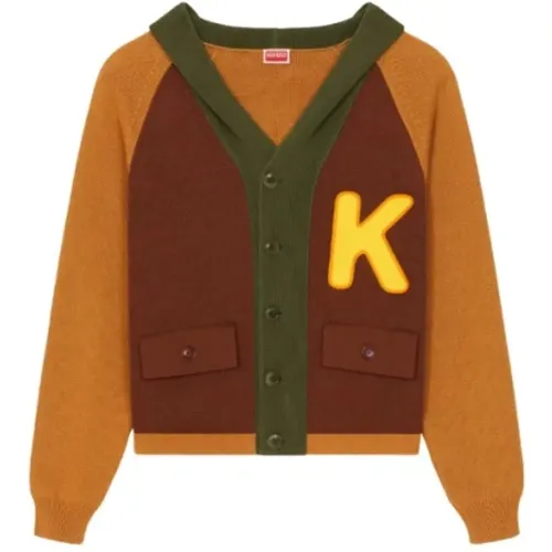 Bunter Retro-Cardigan mit Kapuze , Herren, Größe: L - Kenzo - Modalova