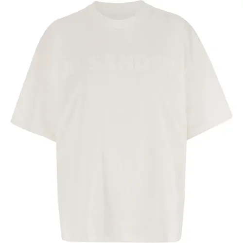 Baumwoll-T-Shirt mit geprägtem Logo , Damen, Größe: XL - Jil Sander - Modalova