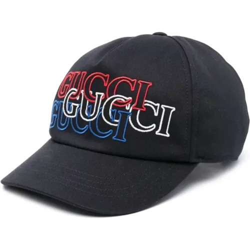 Blau Bestickte Logo Baseballkappe , Herren, Größe: M - Gucci - Modalova