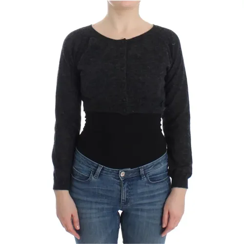 Dunkelgrauer Cropped Sweater , Damen, Größe: S - Ermanno Scervino - Modalova