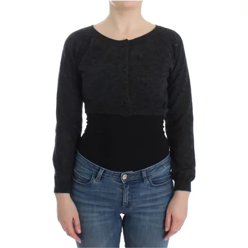 Dunkelgrauer Cropped Sweater , Damen, Größe: XS - Ermanno Scervino - Modalova