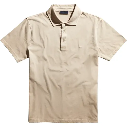 Frosted Jersey Polo Shirt , male, Sizes: S, L, XL, M - Fay - Modalova