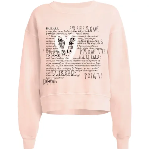 Grafik-Sweatshirt Rosa Shell Rundhals , Damen, Größe: S - Deha - Modalova