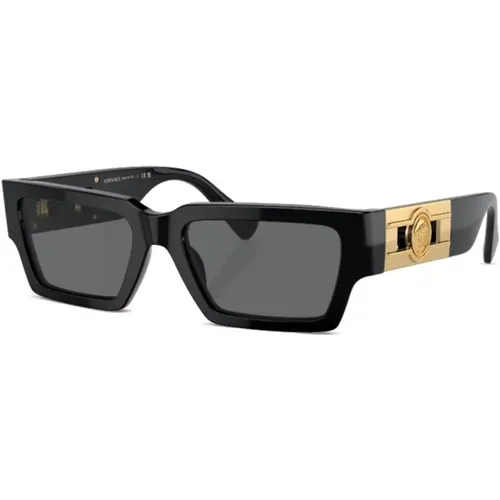Schwarze Sonnenbrille mit Zubehör , unisex, Größe: 54 MM - Versace - Modalova