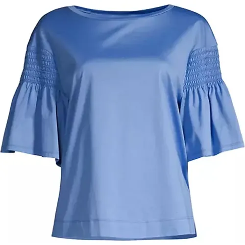 Smocked Short Sleeve T-Shirt , female, Sizes: S - Max Mara Weekend - Modalova