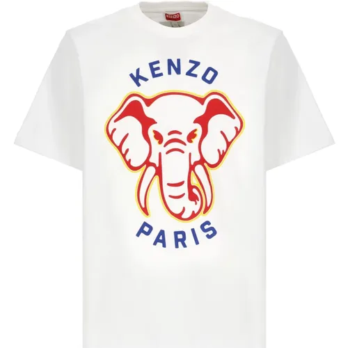 Weißes T-Shirt mit Logo-Druck - Kenzo - Modalova